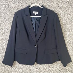 Calvin Klein Blazer Women’s 20W Midnight Black Single Button